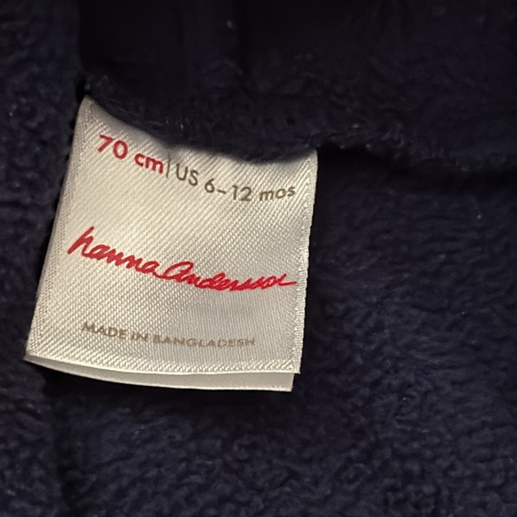 Hannah Andersson Baby Embroidered Fleece Jacket rainbow zipper front size 6-12 m - Picture 3 of 4